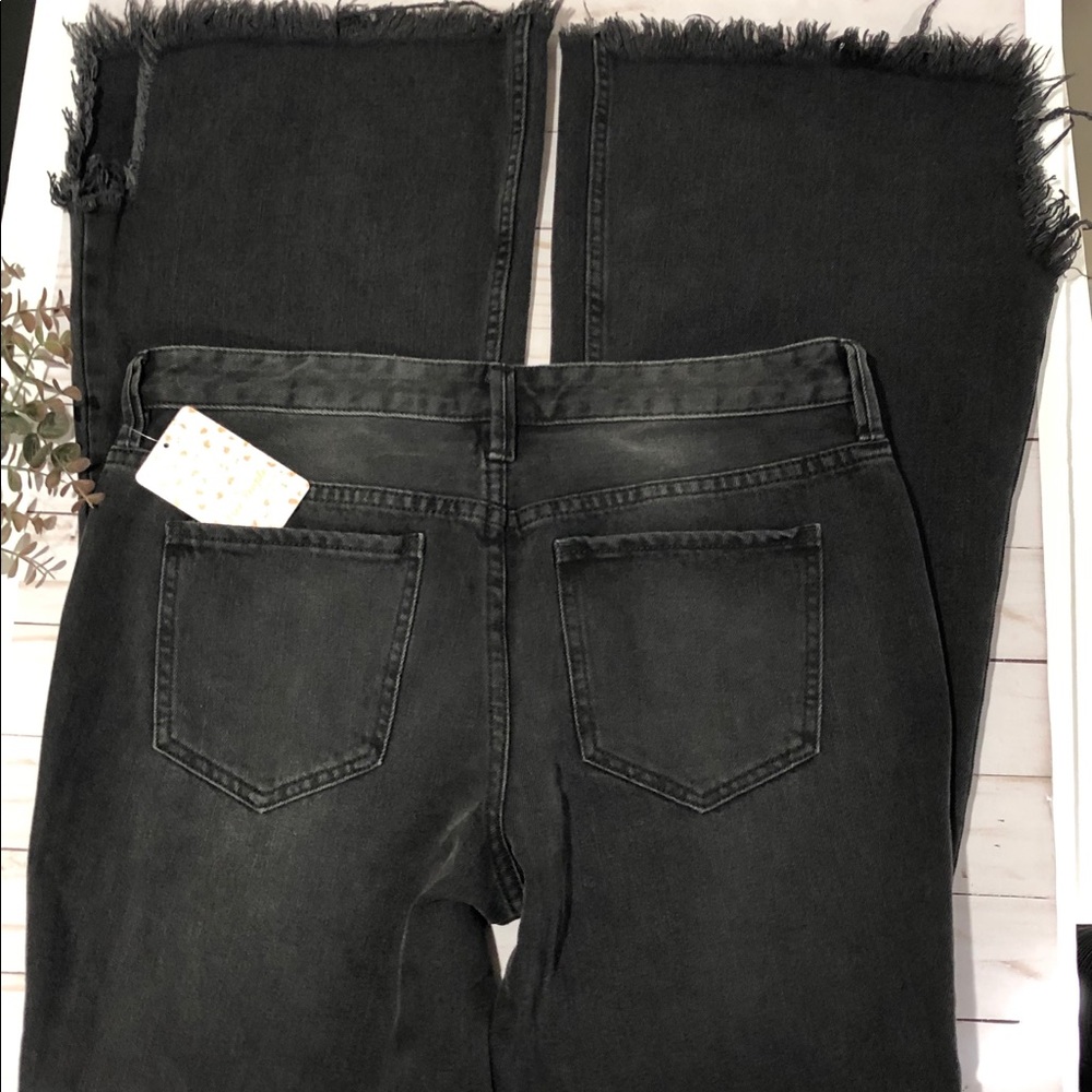 ⚡️⚡️Free People Vintage Black Flare Wide Leg Pants - Picture 4 of 8